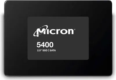 A black SSD drive with the Micron logo and product details printed on it.