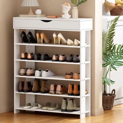 Produktbild von Schuhregal Holz 5 Ebenen, für 20 Paar Schuhe, 75 x 30 x 94 cm, für Flur
