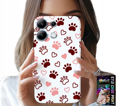 Immagine prodotto di Custodia Per Xiaomi Note 13 4G - Zampe Di Cane Su Sfondo Bianco, Cane, Gatto, Orso