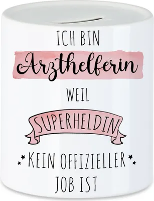 Produktbild von Ich Bin Arzthelferin Weil Superheldin Kein Anerkannter Job Ist Spardose  Geschenk Danke Sagen
