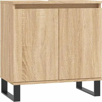 Obrázok produktu pre vidaXL Kúpeľňová skrinka Sonoma Oak 58x33x60 cm Materiál dreva