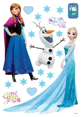 Obrázek produktu pro Disney tetování na zeď Ledová královna Anna a Elsa Modrá, fialová a bílá - 600112 - 42,5 x 65 cm
