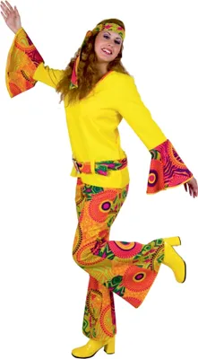 Produktbild von Hippie Kostüm Mrs. Yellow für Damen