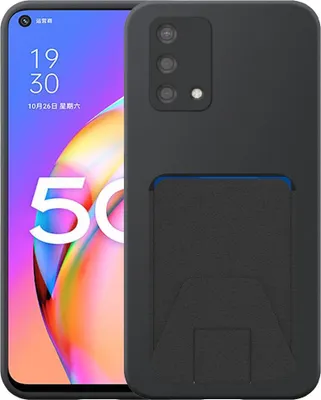 Immagine prodotto di Adatto per Oppo A93 5G Custodia per telefono con scanalatura regolabile in pelle - Custodia flessibile in silicone TPU con scanalatura regolabile in pelle - Nero - Smartphonics