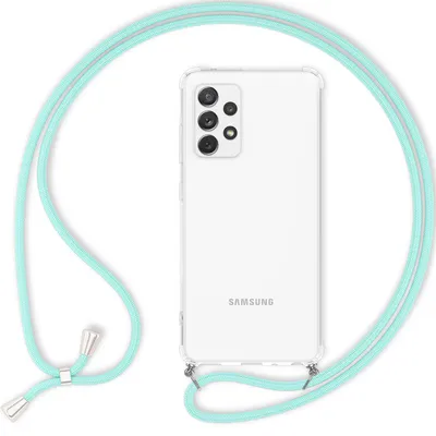 Immagine prodotto di Per Samsung Galaxy A33 - Custodia per cellulare con catena Robusta custodia rigida e laccetto da collo Verde menta