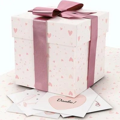 Produktbild von Persönliches Geschenk, rote Schachtel, Foto-Box, Bastelset, Geschenk für Freundin, Weihnachtsgeschenk, romantische Überraschung, personalisiertes Geschenk