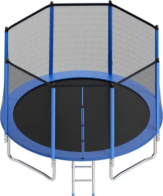 Obrázok produktu pre SucceBuy vonkajšia trampolína s bezpečnostnou sieťou, 366 x 366 cm, robustný oceľový rám, certifikát ASTM, nosnosť do 181 kg, vhodná pre deti a na záhradu