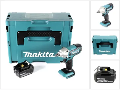 Image de Makita DTW 190 F1J 18V Li-Ion Boulonneuse à chocs sans fil avec boîtier Makpac + 1x Batterie BL 1830 3,0 Ah - sans Chargeur