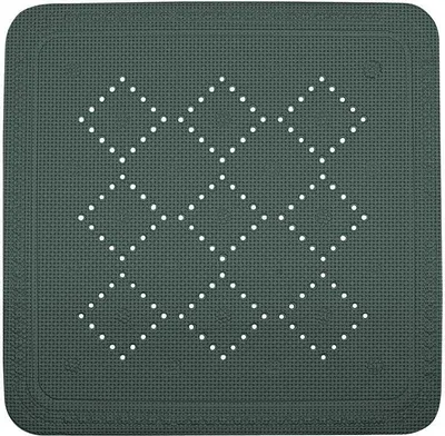 Immagine prodotto di Tappeto da doccia Spirella Tappeto da bagno Tappeto da doccia antibatterico antiscivolo con ventose - Alaska verde scuro - circa 55 x 55 cm - Made in Germany