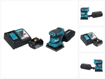 Zdjęcie produktu dla Makita DBO 480 RG1 akumulatorowa szlifierka oscylacyjna 18 V 112 x 102 mm + 1x akumulator 6,0 Ah + ładowarka