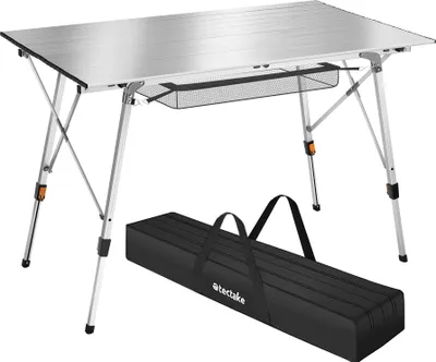 Image de Table pliante en aluminium Bastian, réglable en hauteur - argent