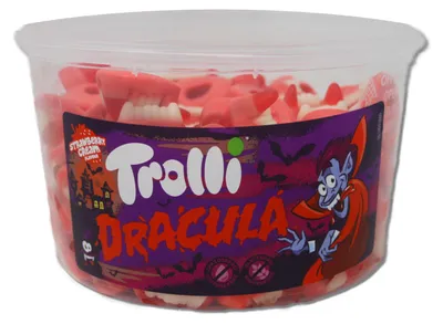 Obrázek produktu pro Trolli Dracula Pěnový cukr a ovocné žvýkačky Mini 1050g