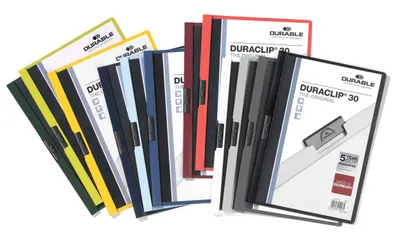 Produktbild von DURABLE Klemmmappe DURACLIP® 30 A4, 220000 farbig sortiert