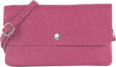 Produktbild von Damen Echtleder Umhängetasche Clutch Handgefertigt in Italien Verstellbarer Schultergurt 3 Fächer Leicht Kompakt Elegant