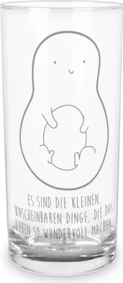 Produktbild von Mr. & Mrs. Panda Glas Avocado Kern 200 ml - Transparent - Geschenk, Trinkglas, Cocktailglas, Longdrinkglas, Wasserglas, Wunder, Spruch Leben, Tumbler, Pflanze, Liebe