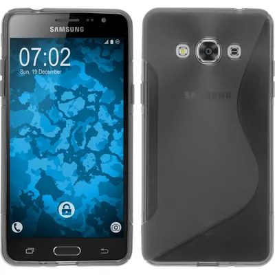 Produktbild von PhoneNatic Case kompatibel mit Samsung Galaxy J3 Pro - grau Silikon Hülle S-Style + 2 Schutzfolien