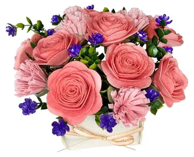 Image de Bouquet de fleurs en feutrine DIY Panier Rose - Fleurs en feutrine dans un panier Kit créatif dès 8 ans