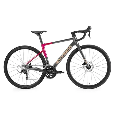 Produktbild von ROCKBROS FLR-W3 Rennrad 28 Zoll mit 2*10 Gang Aluminium Leichtes mit Hydraulische Scheibenbremsen 700C Fahrrad Damen und Herren Grau-rot-EU Gr. M