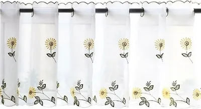 Obrázek produktu pro Záclona do bistra – ochrana proti nahlížení – polozáclona – záclona na malá okna (43 x 142 cm)
