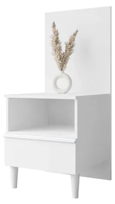Produktbild von Masseno Nachttisch ZYRA Nachtschrank Beistelltisch für Schlafzimmer 47 x 107 x 50 cm Weiß