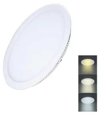 Produktbild von Solight LED-Minipanel, Farbtemperatur (CCT), Deckenmontage, 12 W, 900 lm, 3000 K, 4000 K, 6000 K, rund, WD140