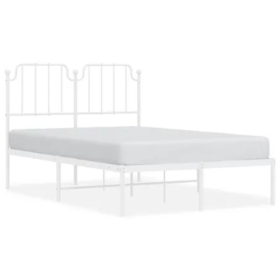 Produktbild von Bettgestell mit Kopfteil Metall Weiß 120x200 cm