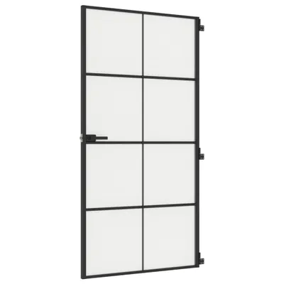 Zdjęcie produktu dla Drzwi wewnętrzne, czarne, 102,5x201,5 cm, szkło i aluminium