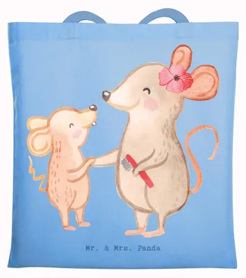 Produktbild von Mr. & Mrs. Panda Einkaufstüte Heilerziehungspflegerin Herz - Sky Blue - Geschenk, Shopping Tasche, Heilpädagogin, Liebevoll, Tote Bag, Einkaufstasche, Familie, Ausbildung