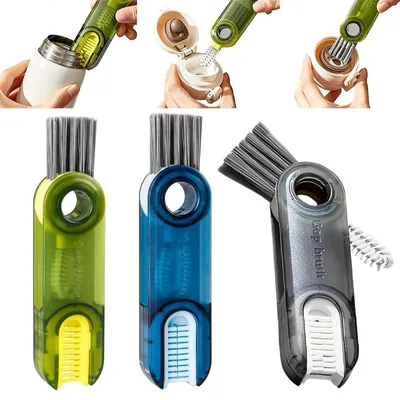 3-in-1 Reinigungsbürsten-Set, 3 Stück, klappbar, für Flaschen & Gläser
