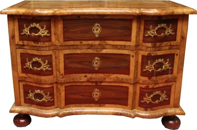 Produktbild von Casa Padrino Barock Kommode Braun Intarsien 127 cm mit edlen Verzierungen