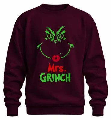 Zdjęcie produktu dla Mrs GRINCH Christmas Funny Santa Grinch Gift Uni  Bluza rozpinana, bordowy, S