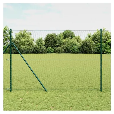 Produktbild von Zaunpfosten Grau 50 x 1,6 m (25 mm Maschenweite) aus Stahl und PVC für Gartenzaun, Hundezaun, Weidezaun, Hühnerzaun und Gartennetz mit Bodenbefestigung