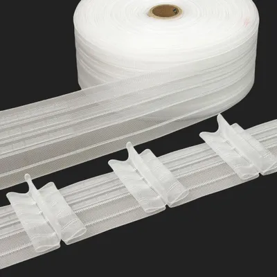 Produktbild von Gardinenband 10m Stehfalte Transparent-65mm 1:2.5 Kräuselband Faltenband