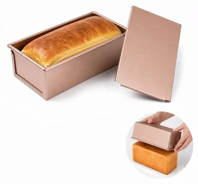 Produktbild von Brotbackform mit Deckel, Antihaft Toastbrotform Kohlenstoffstahl, rechteckig, 1 Stück