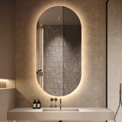Immagine prodotto di Specchio da bagno a LED ovale 50x100cm retroilluminato design Konughs L