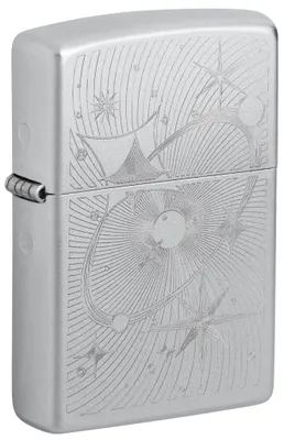 Produktbild von Zippo Sturmfeuerzeug - Nostalgia/Vintage - Auto Engrave Satin Chrome - Nachfüllb