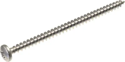 Produktbild von SECCARO Spanplattenschraube Halbrundkopf 5 x 80 mm, Edelstahl V2A VA A2, Holzschraube mit Vollgewinde, Kreuzschlitz / PZ, 100 Stück