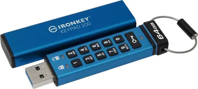 Produktbild von Kingston IronKey Keypad 200 - USB-Flash-Laufwerk - verschlüsselt - 64 GB - USB 3.2 Gen 1