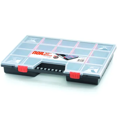 Produktbild von Organizer Sortimentskasten Sammelbox Kunststoff  490 x 390 x 65 mm Kleinteilefächer individuel bis 20 Fächer