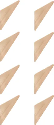 Produktbild von QUVIO Wandhaken - 8er Set - Dreieck - Kleiderhaken - Garderobenständer - Kleiderbügel - Kleiderhaken - Holz - Hellbraun - 7 x 2 x 12 cm