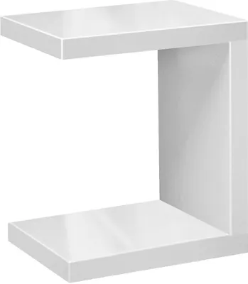 Produktbild von Solina - Beistelltisch, Blumentisch, Couchtisch in C-Form, schraubenlos, weiss hochglanz