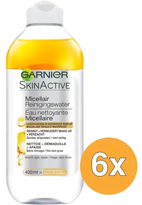 Productafbeelding van 6x Garnier Skin Active Micellair Reinigings Water In Olie Ultra Clear (400 ml)
