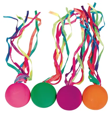 Obrázok produktu pre Vollgummiball mit neonfarbenen Schleifen