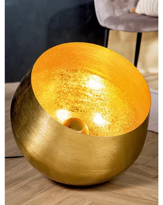 Productafbeelding van Gilde vloerlamp, rond, Meteo, metaal, goudkleurig, verpakkingseenheid 1, diameter: 50 cm, hoogte: 47,00 cm, artikelnummer: 53234