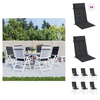 Produktbild von vidaXL Hochlehner-Auflagen 6 Stk. Schwarz Oxford-Gewebe - Sitzpolster