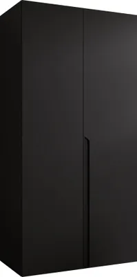 Produktbild von MIRJAN24 Kleiderschrank Mila 1 100, Schlafzimmer, Kleiderschrank, mit zwei Drehturen und mit Kleiderstange, Modern, Garderobenschrank (Farbe: Schwarz + Schwarz)