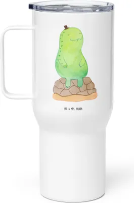 Produktbild von Mr. & Mrs. Panda thermosbecher Schildkröte Pause - Weiß - Geschenk, Thermos-Becher, sitzen, Thermobecher, Kaffee-to-go-Becher, Kaffee-Thermobecher, Entspannen, Teetasse