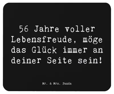 Produktbild von Mr. & Mrs. Panda Mauspad Spruch 56. Geburtstag - Schwarz - Geschenk, pc mousepad, Liebe, computermatte, Geburtstagsspruch, Geburtstagsgeschenk, Glückwünsche, Glückwunsch