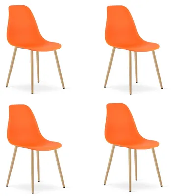 Obrázok produktu pre Stolička WAT oranžová / prírodné nohy x 4