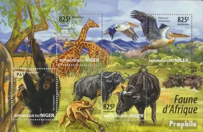 Produktbild von Briefmarken Niger 2015 Mi 3465-3468 Kleinbogen (kompl. Ausg.) postfrisch Afrikanische Fauna
